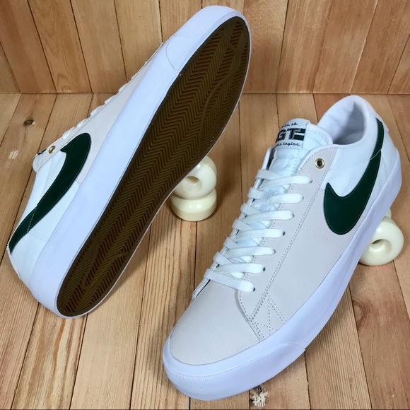 Nike SB Zoom Blazer Low Pro White Fir Skate Shoes - Picture 1 of 5